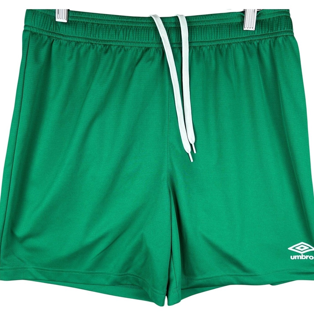 Umbro Premier Soccer Shorts Mens Large Green Mesh Athletic Drawstring